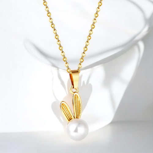 Lapin-Bunny Perlenhalskette Gold
