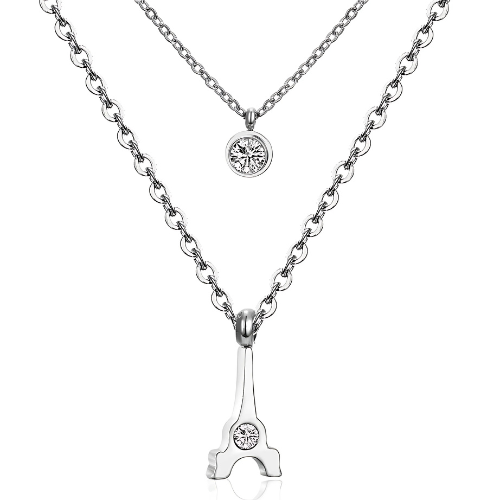 Paname Doppel-Halskette Gold/Silber