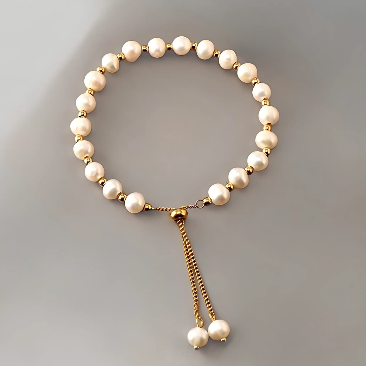 Luce Perlenarmband Gold/Weiß