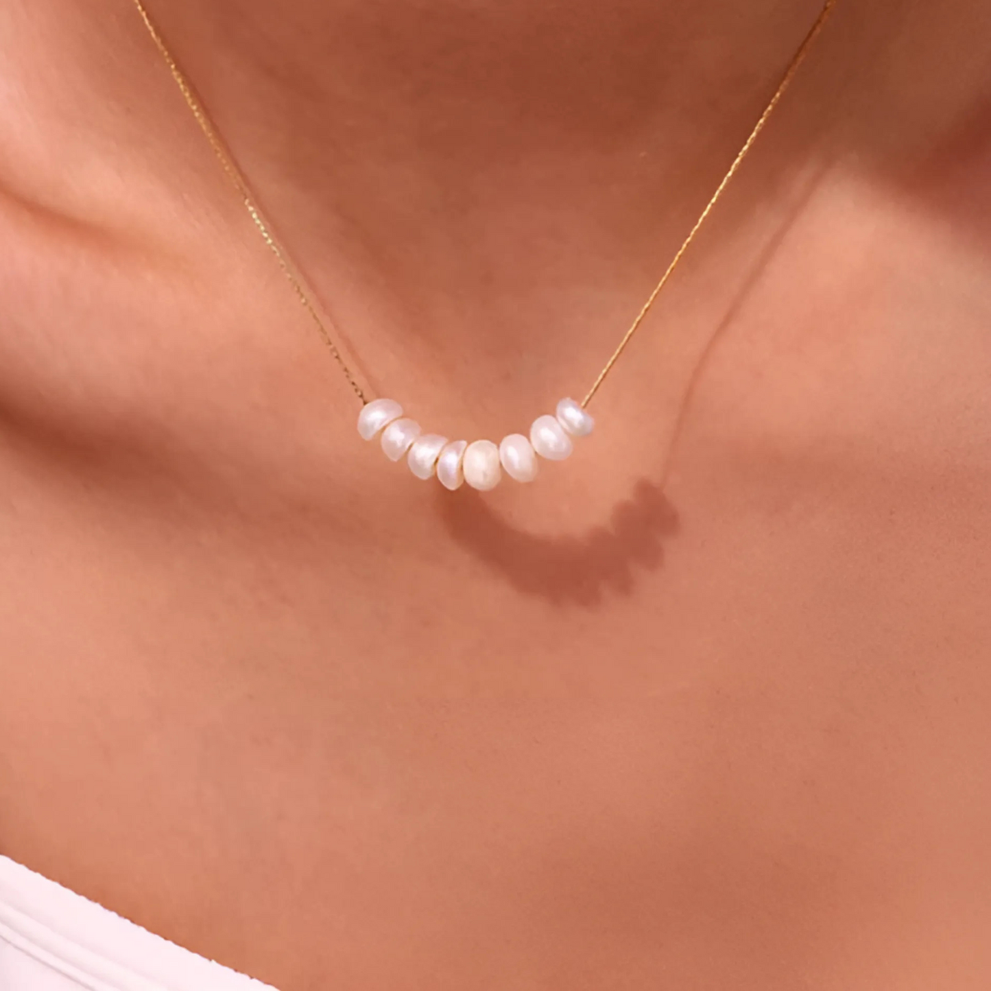 Plage Perlenhalskette Gold