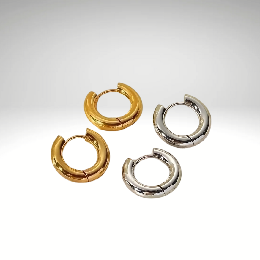 Hoopie Earrings Gold/Silver 4mm