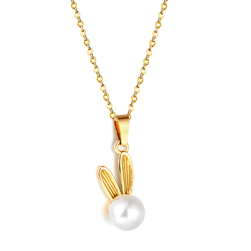 Lapin-Bunny Perlenhalskette Gold