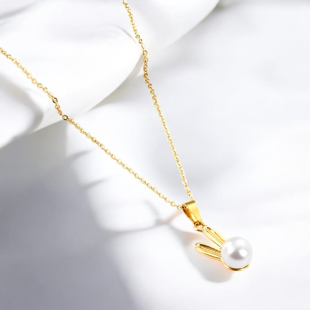 Lapin-Bunny Perlenhalskette Gold