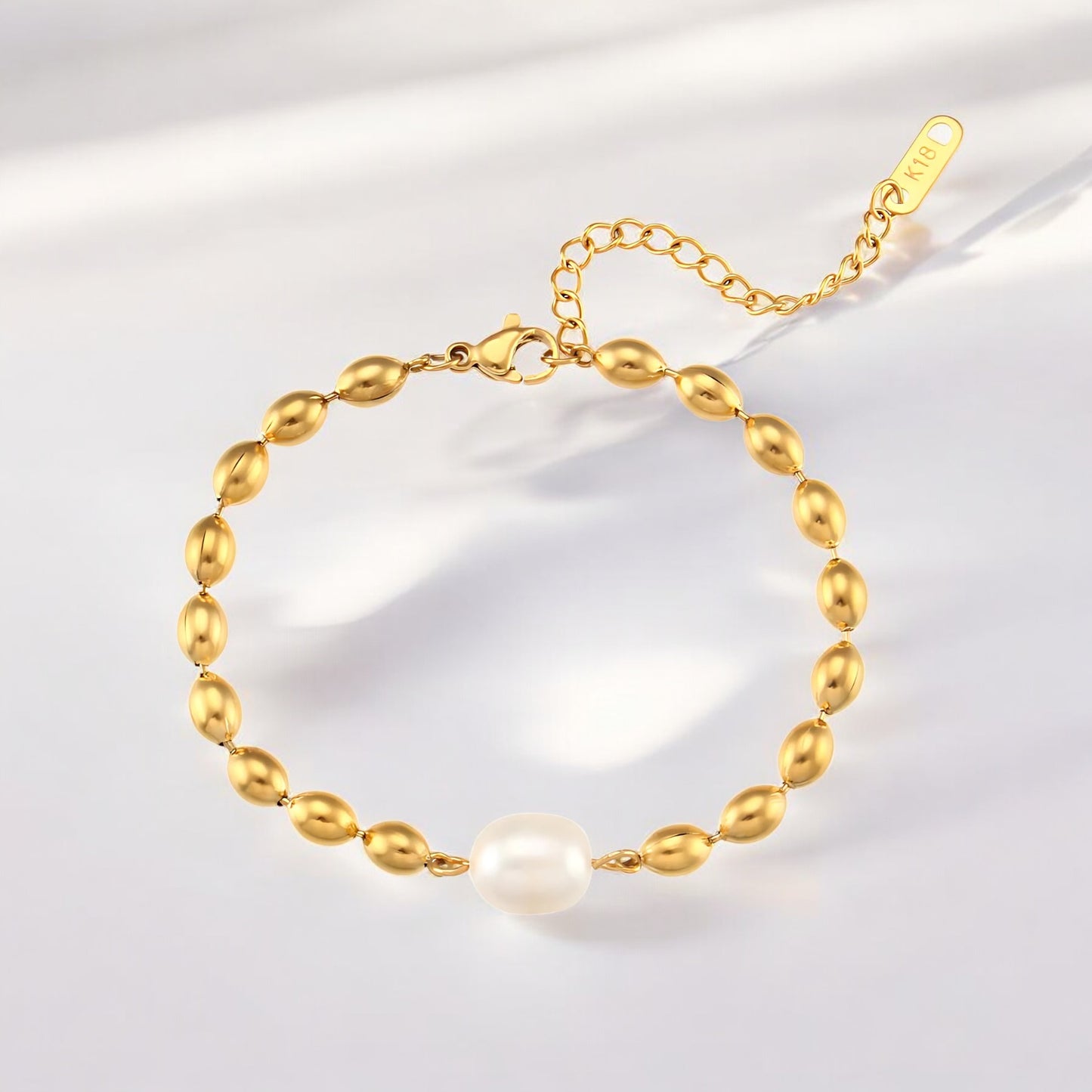 Haricots Perlenarmband Gold