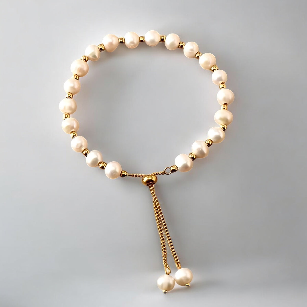 Luce Perlenarmband Gold/Weiß