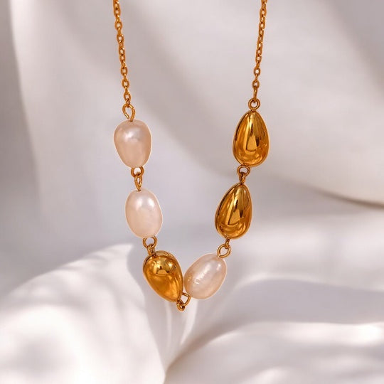 élégant Perlenhalskette Gold
