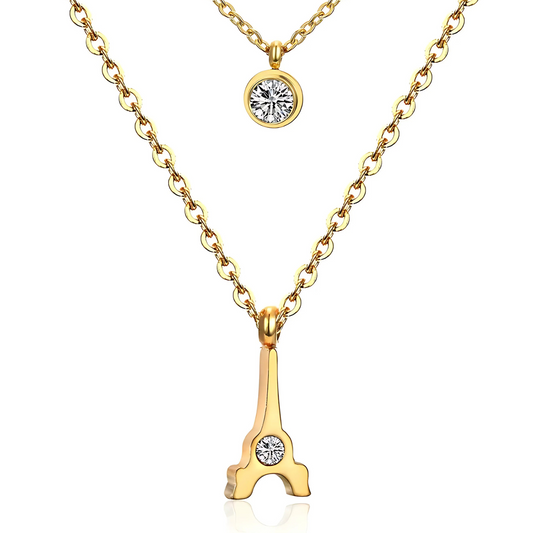 Paname Doppel-Halskette Gold/Silber
