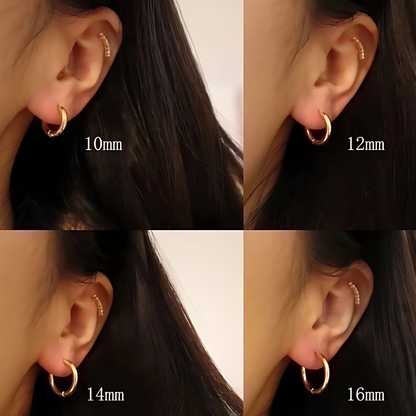 Hoopie Earrings Gold/Silver 4mm