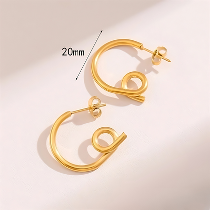 Nouille Ohrringe Gold