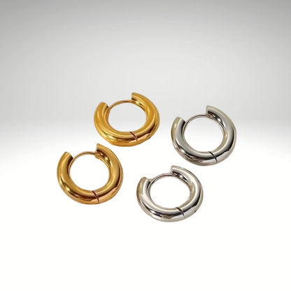 Hoopie Earrings Gold/Silver 4mm