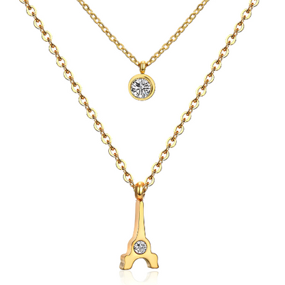 Paname Doppel-Halskette Gold/Silber
