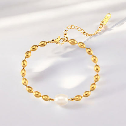 Haricots Perlenarmband Gold